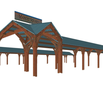 现代廊架凉亭su模型