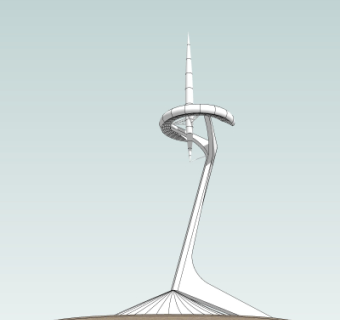 现代电视塔外观su模型