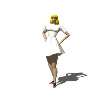 现代站姿女士su模型