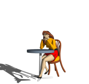 现代坐姿女士su模型