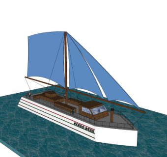 现代海船su模型