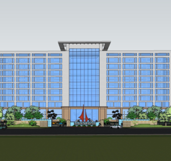 现代办公楼su模型