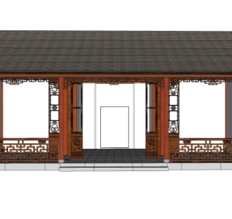 中式房屋建筑su模型