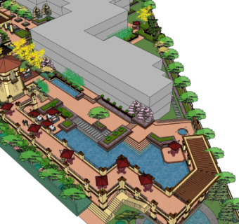 现代公园景观su模型