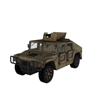 现代全地形战车su模型