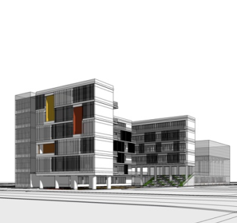 现代办公楼外观su模型