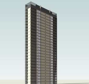 现代高层住宅su模型
