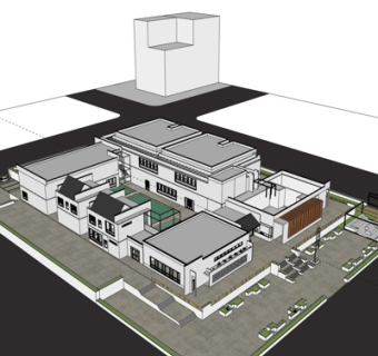 中式住宅外观su模型
