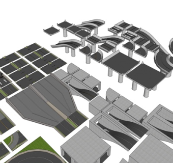现代公路道路免费su模型