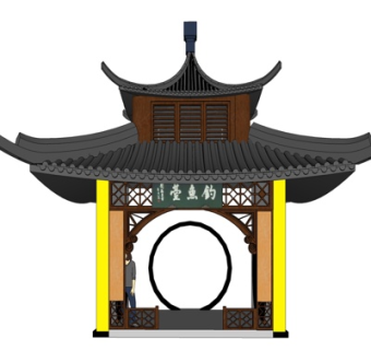 中式牌坊免费su模型