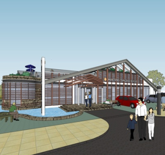 现代会所外观su模型