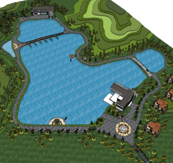 现代园林规划su模型