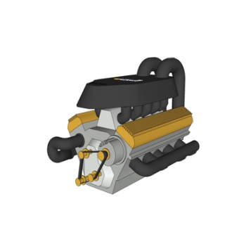 现代汽车发动机su模型