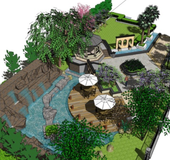 现代园林景观su模型