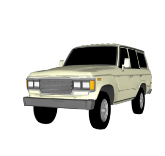 现代小汽车su模型