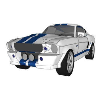 现代小汽车su模型