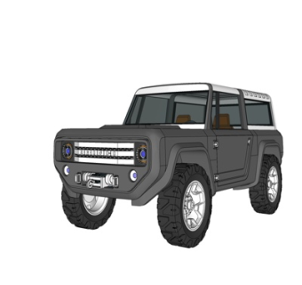 现代小汽车su模型