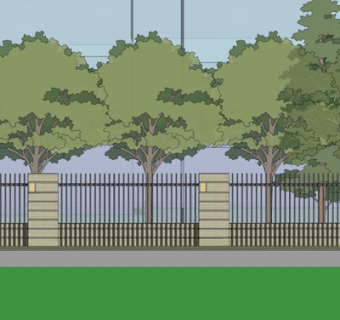 现代园林围栏su模型