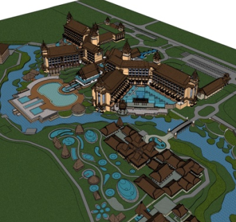 欧式别墅规划su模型