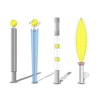 现代金属路灯景观灯su模型