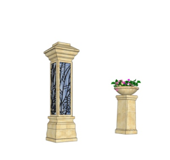 欧式草坪灯su模型