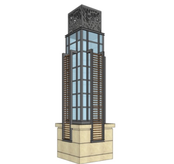 新中式路灯草坪灯su模型