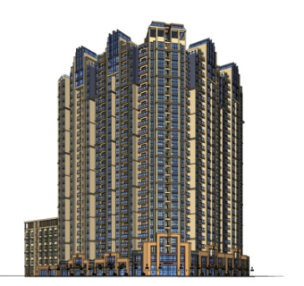 新古典商住综合楼su模型