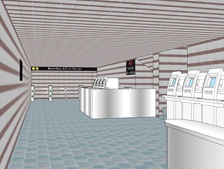 现代地铁站su模型