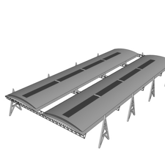 现代钢结构雨棚su模型