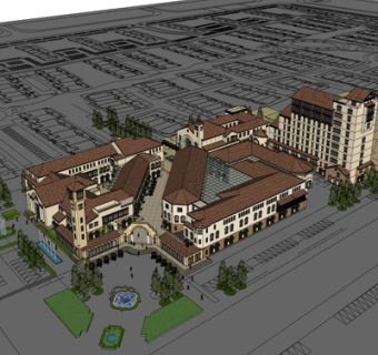 欧式商业街su模型