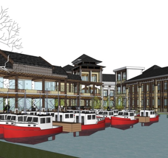 东南亚度假酒店su模型