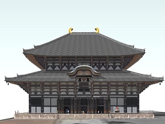 日式寺庙su模型