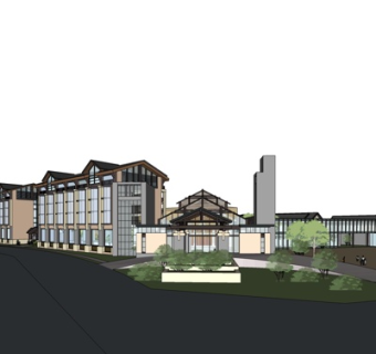 新中式酒店su模型