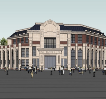 欧式酒店su模型