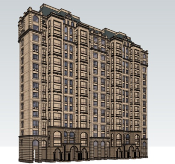 法式高层公寓楼su模型