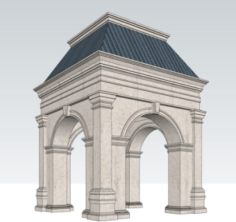 欧式凉亭su模型