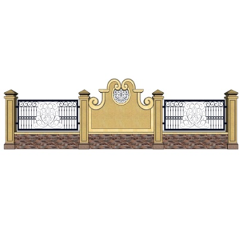欧式围墙su模型