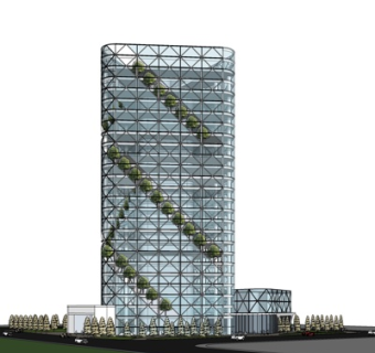 现代办公楼su模型