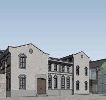 新中式公寓楼su模型