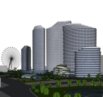 现代办公楼su模型