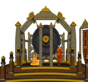 中式佛教小品su模型