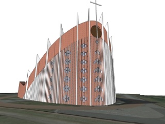 <em>现代教堂</em>外观su模型