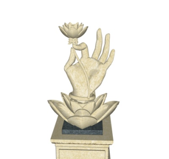 中式拈花手掌小品su模型