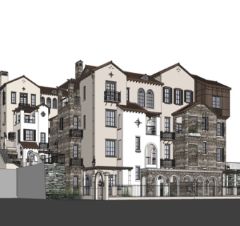 欧式公寓楼su模型