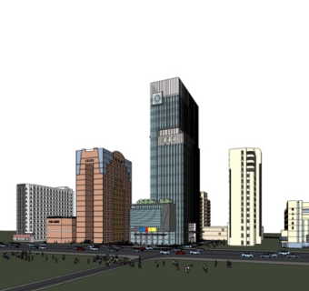 现代办公楼su模型