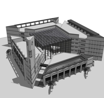 现代办公楼su模型