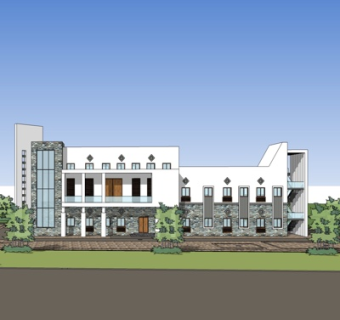 新中式公寓楼su模型