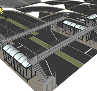 工业风人行天桥免费su模型