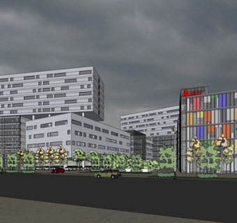 现代办公楼su模型