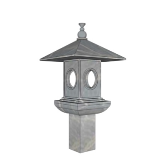 中式路灯草坪灯su模型